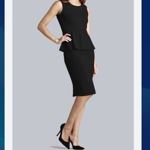 Elle (Size 8) Black Business/Casual/ Office Waist Layered Sheath Dress